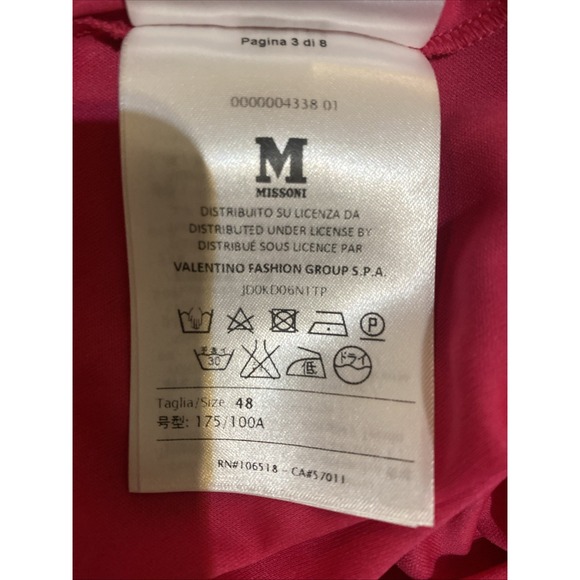 M MISSONI Fuchsia Pink Stitch Ribbed Knit Fit & Flare Dress Size 48 / US 12 - Picture 14 of 15